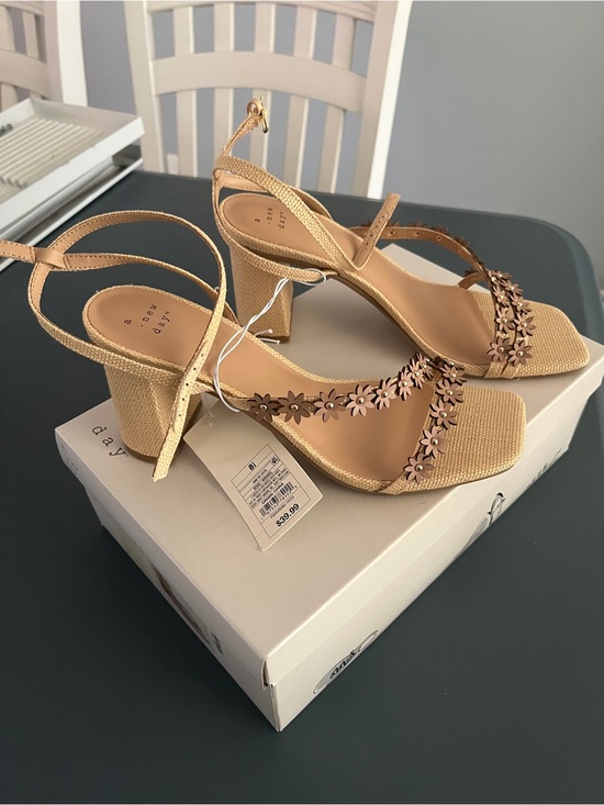 a new day Shoes - NEW A new day Mirabel heels sandals nude beige floral strappy 8.5